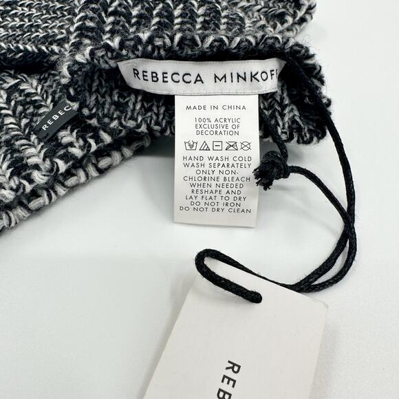 Rebecca Minkoff New Beanie Arm Warmers Marled Set in Black One Size NWT - Picture 8 of 10